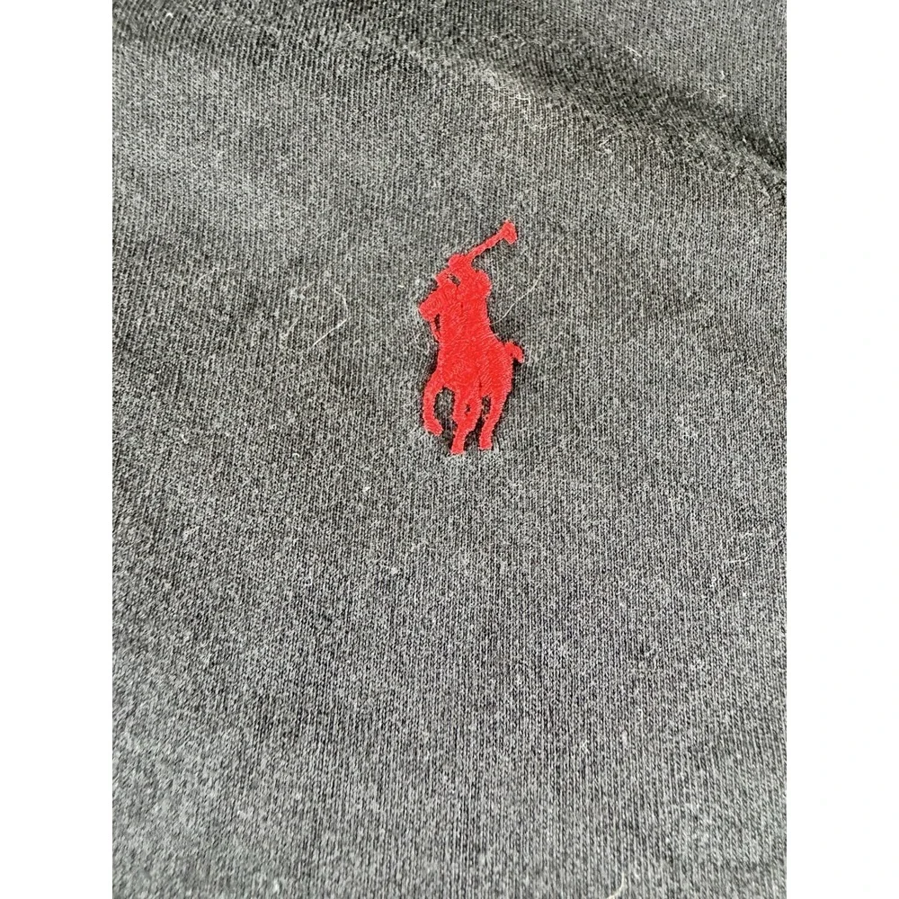Polo Ralph Lauren Track Jacket Mens‎ Large Black Red White Full Zip 100% Cotton